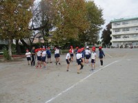 準備体操しっかりとしてがんばるぞ。